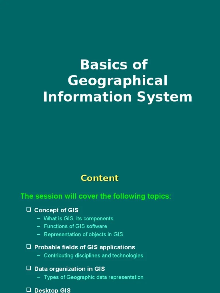 Basics of GIS PDF Geographic Information System Information Science