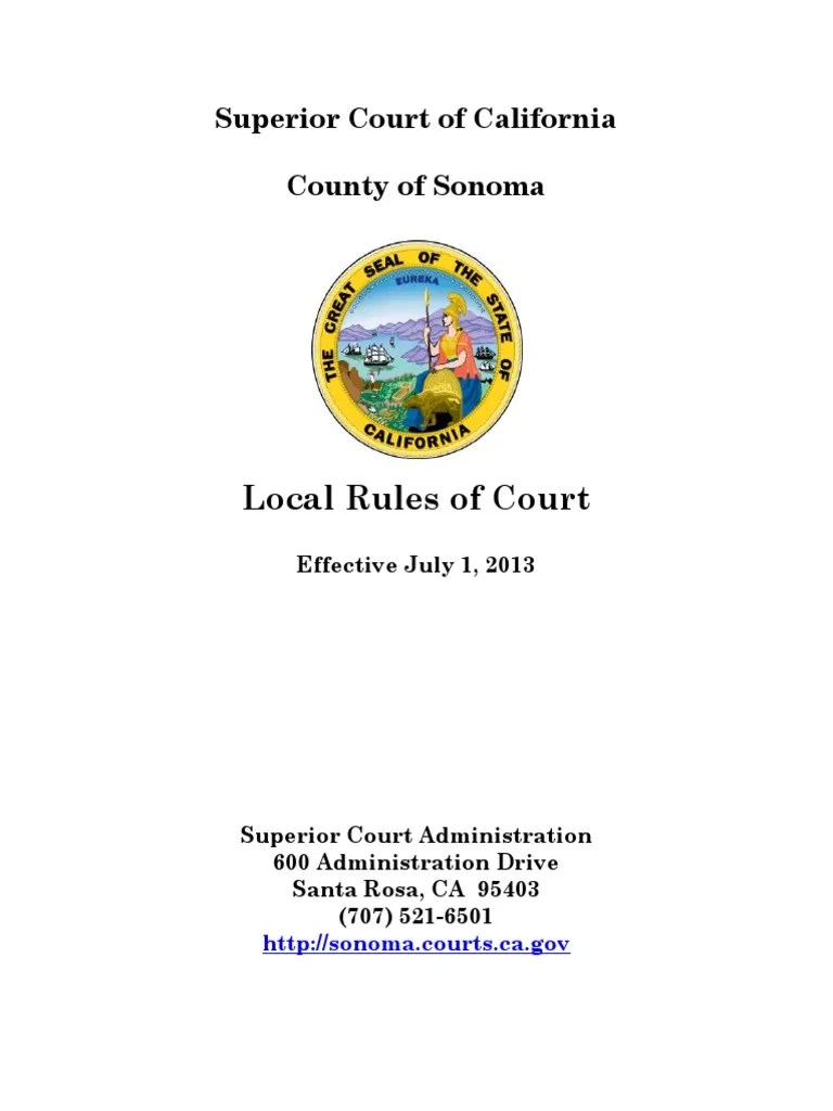 Local Rules of Court PDF PDF Default Judgment Complaint