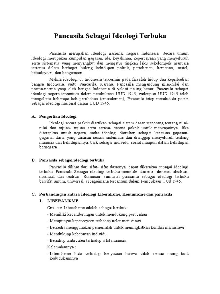 Pancasila Sebagai Ideologi Terbuka | PDF