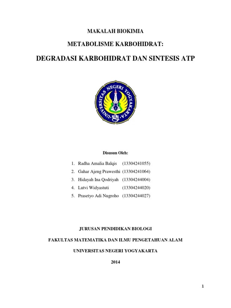 Metabolisme Karbohidrat Degradasi Protein Dan Sintesis ATP