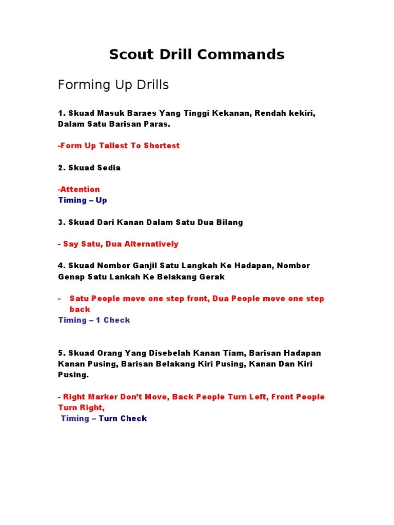 Scout Drill Commands 1 Question Integrity
