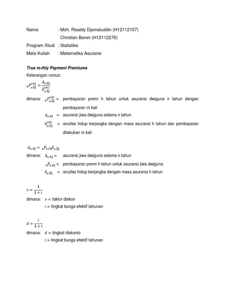 Keterangan Rumus | PDF