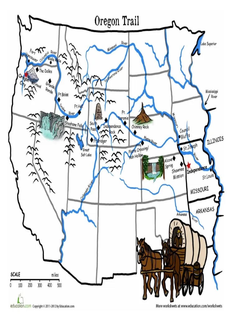 oregontrailmap Oregon Trail Territorial Evolution Of The United