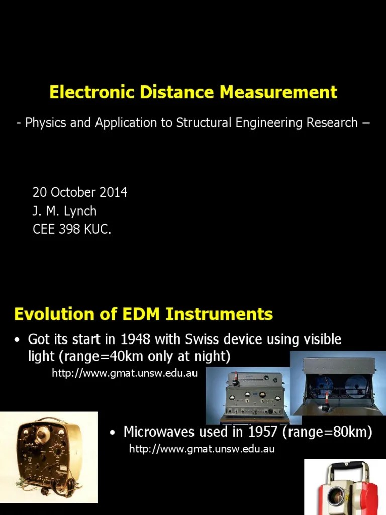 Electronic Distance Measurement Jerome Lynch.ppt Wavelength Infrared