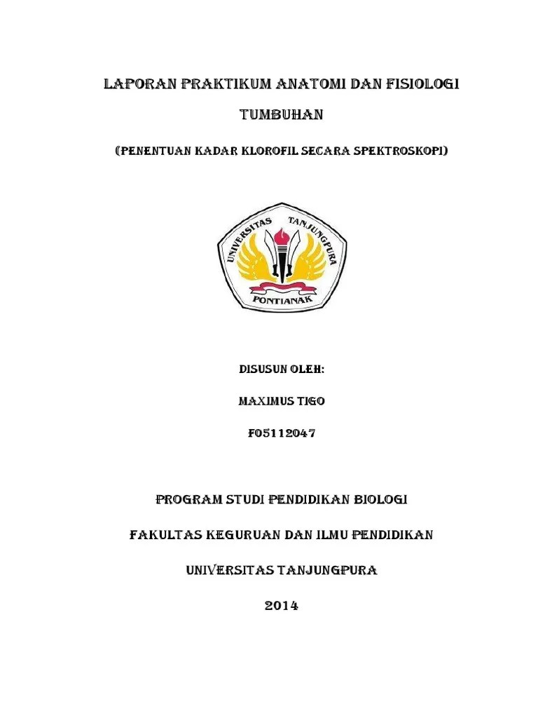 Penentuan Kadar Klorofil Secara Spektroskopi