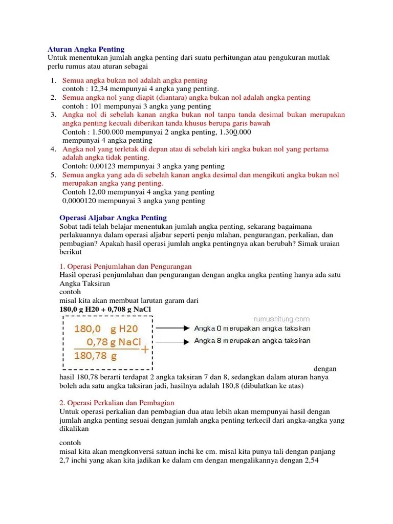Aturan Angka Penting