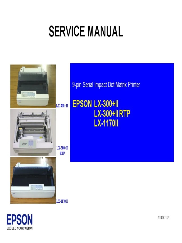 Service Manual EPSON LX300+II LX300+II RTP LX1170II PDF Usb Electronics