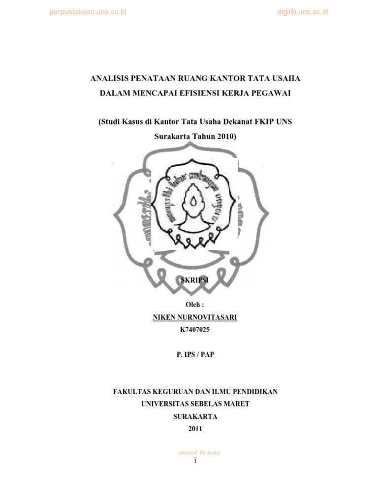 Analisis Penataan Ruang Kantor Tata Usaha Dalam Mencapai Efisiensi Kerja  Pegawai | PDF