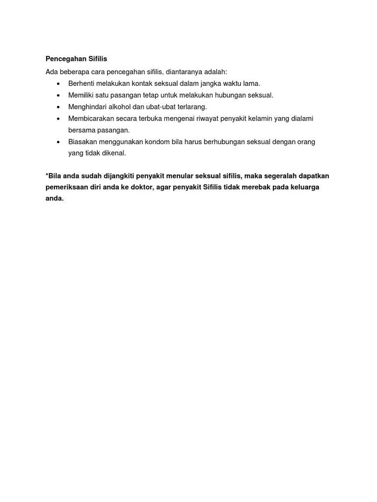 Pencegahan Sifilis | PDF