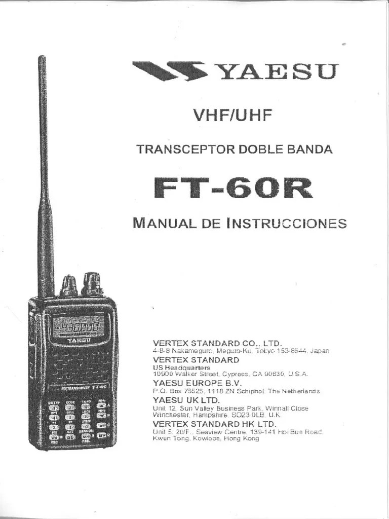 Manual Español Yaesu Ft-60 | Batería (electricidad) | Antena (Radio