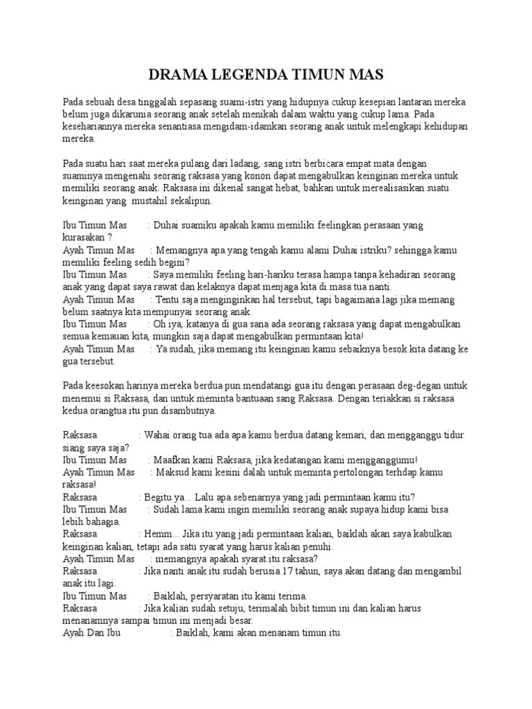 Drama Legenda Timun Mas | PDF