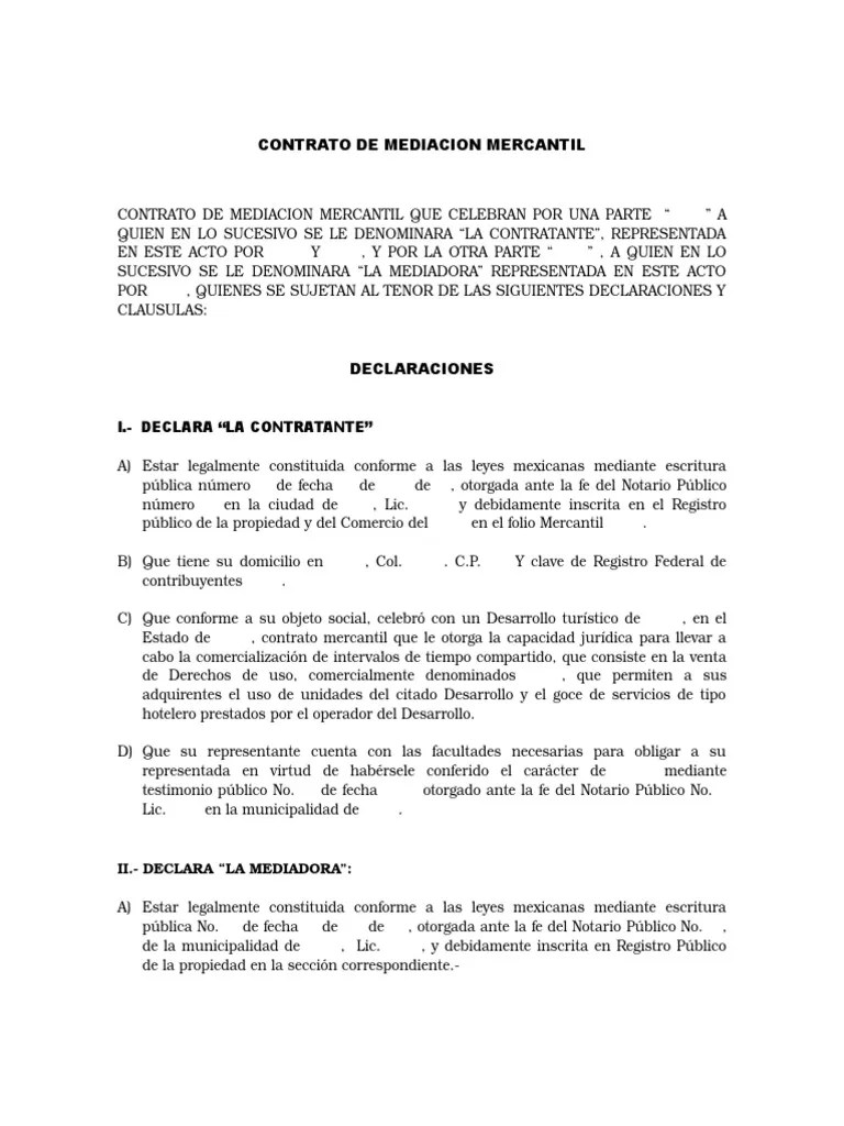Contrato Mediacion Mercantil (1) Mediación Derecho laboral