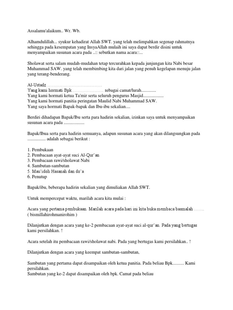 Mc Acara Maulid Nabi – Nasi