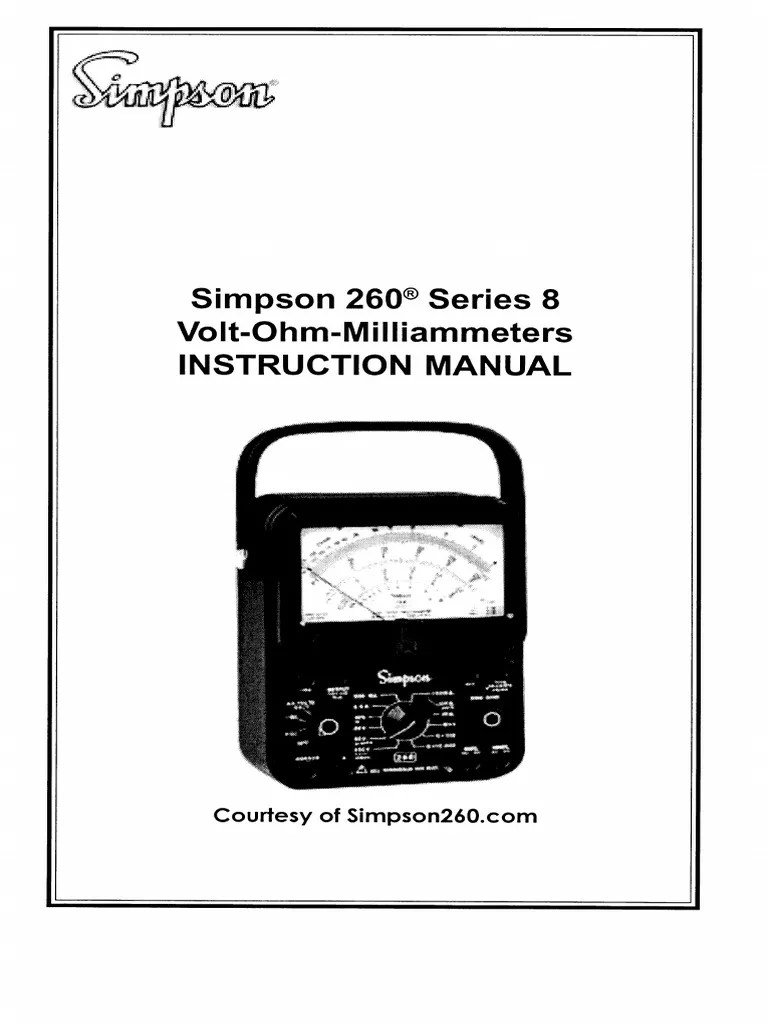 Simpson 2608 User Manual (2) Voltage Direct Current