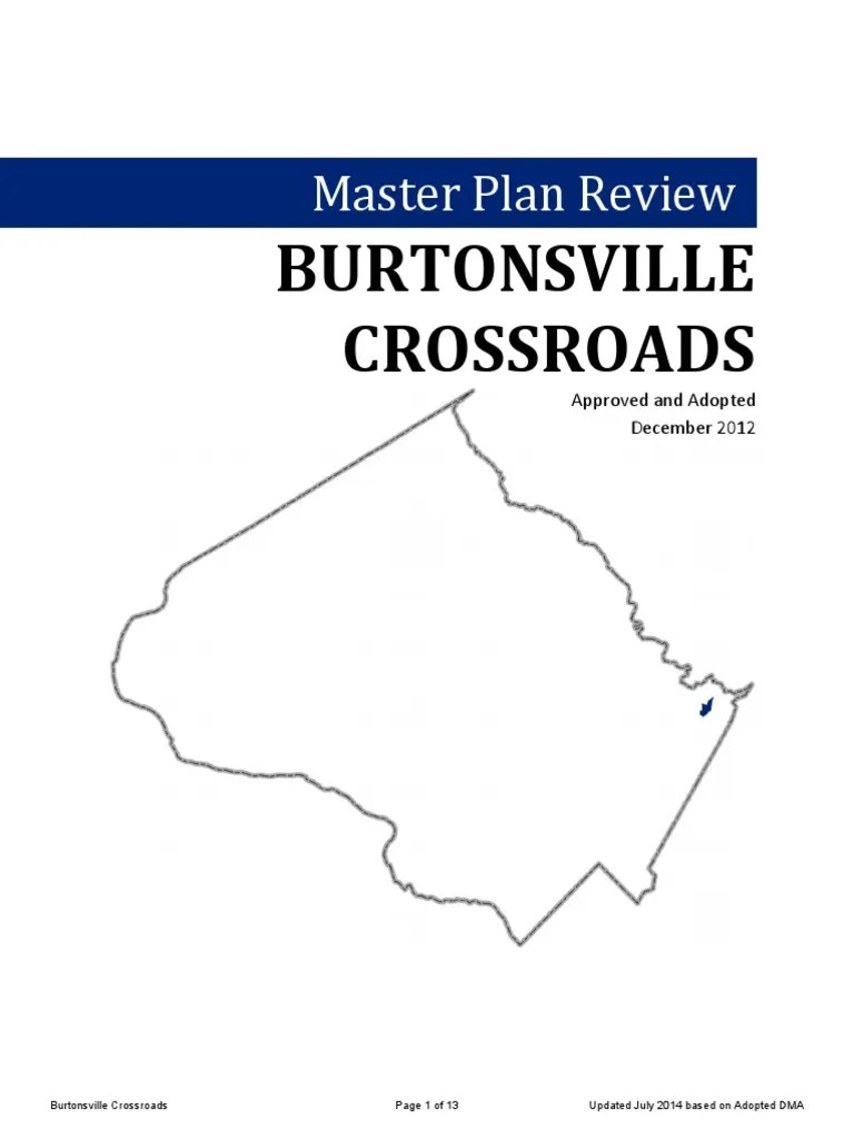 Burtonsville Crossroads Master Plan Review PDF Zoning Urbanization