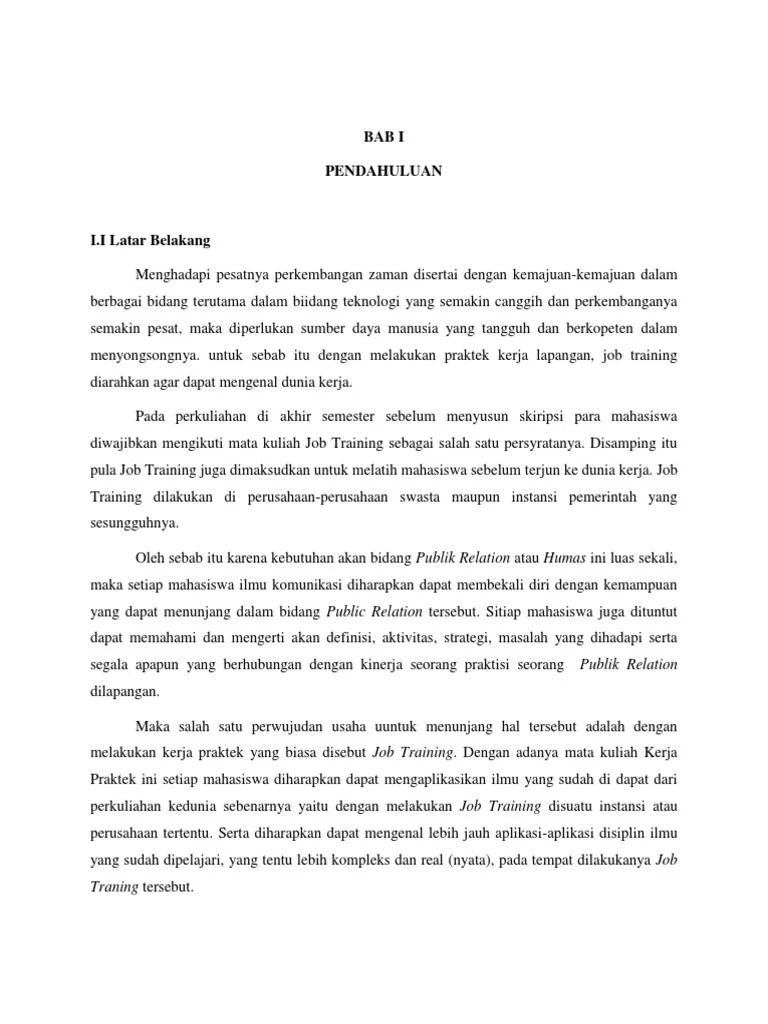 Maksud Dan Tujuan Job Training