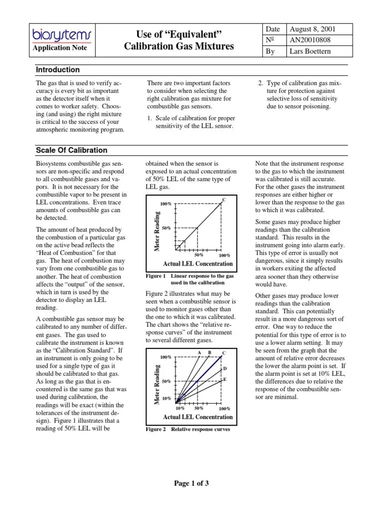 2. Equivalent Calibration Gas Calibration Gases