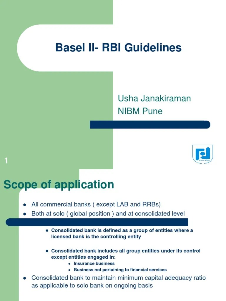 Basel II RBI Guidelines Repurchase Agreement Basel Ii