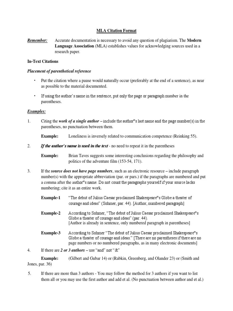 MLA Citation Citation Writing Free 30day Trial Scribd