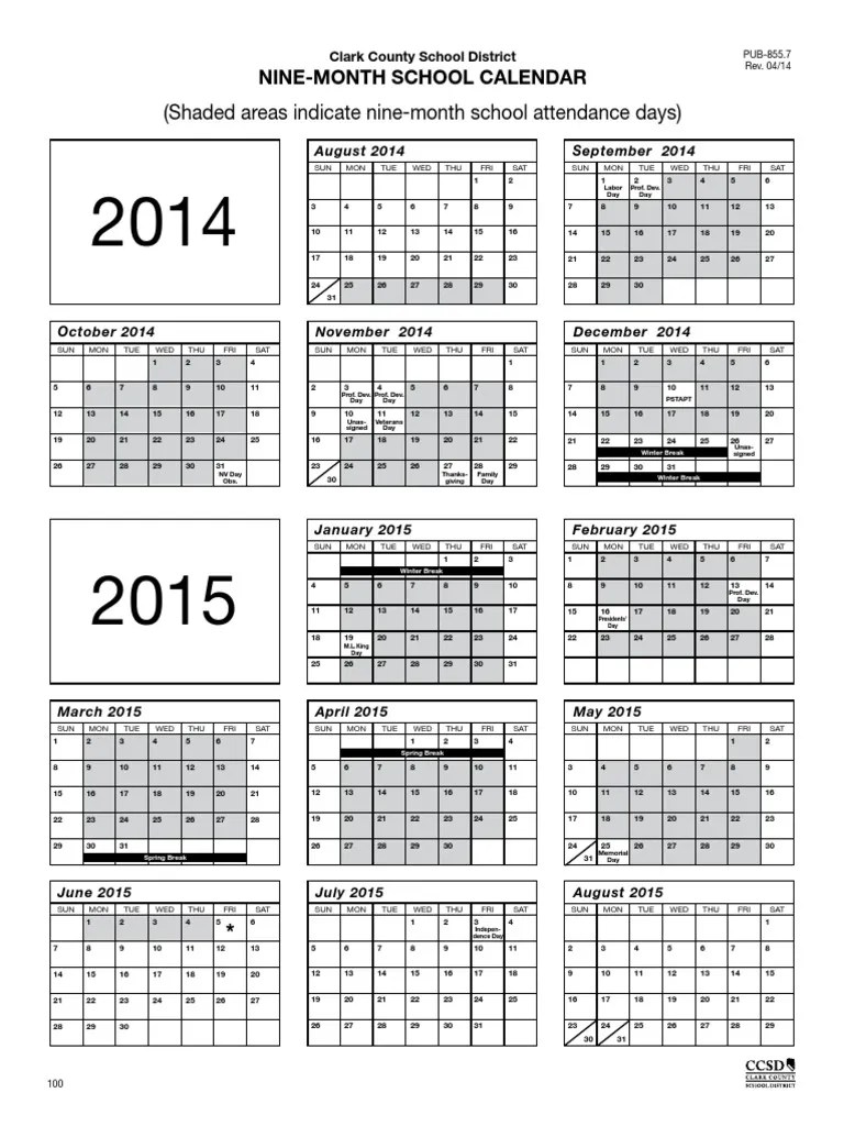 Clark County School Calendar 2023 PDF