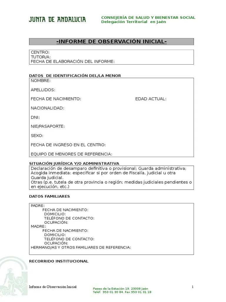 Modelo Informe de Observación Inicialguión