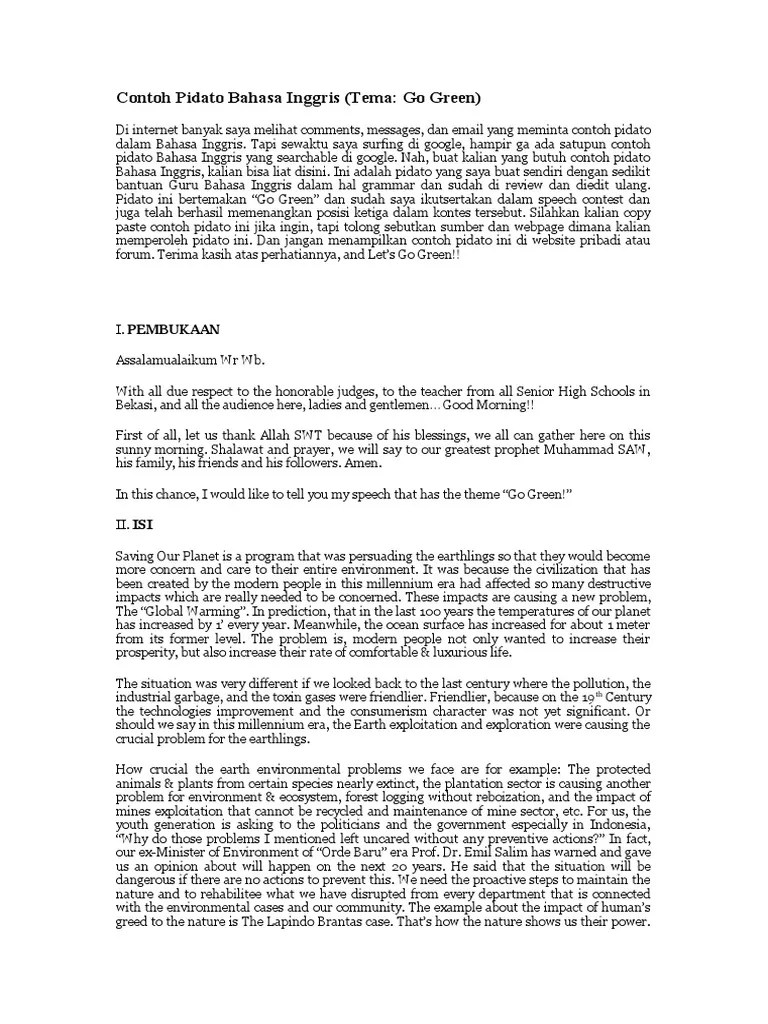 Contoh Teks Pidato Bahasa Inggris Untuk Lomba – Amat
