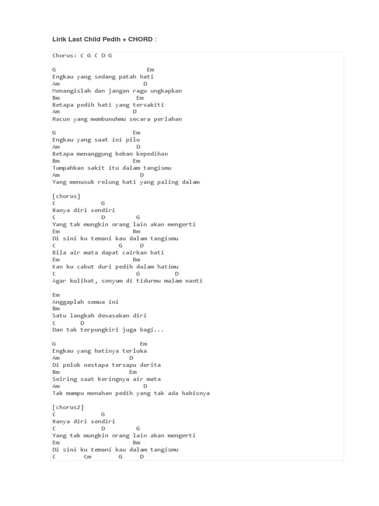 Kunci Gitar Lirffik Last Child Pedih | PDF