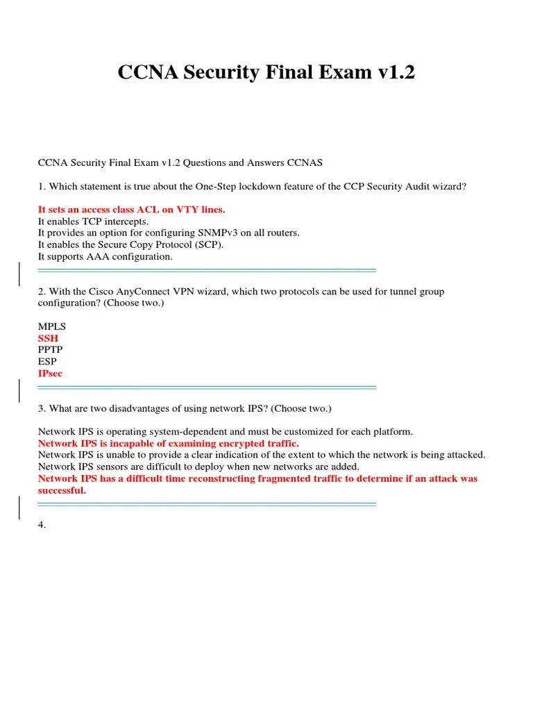 CCNA Security v2.0 Skills Assessment B (Answer Key)