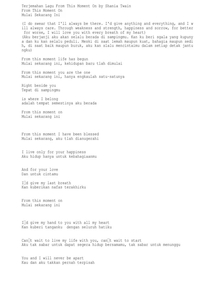 Lirik From This Moment | PDF