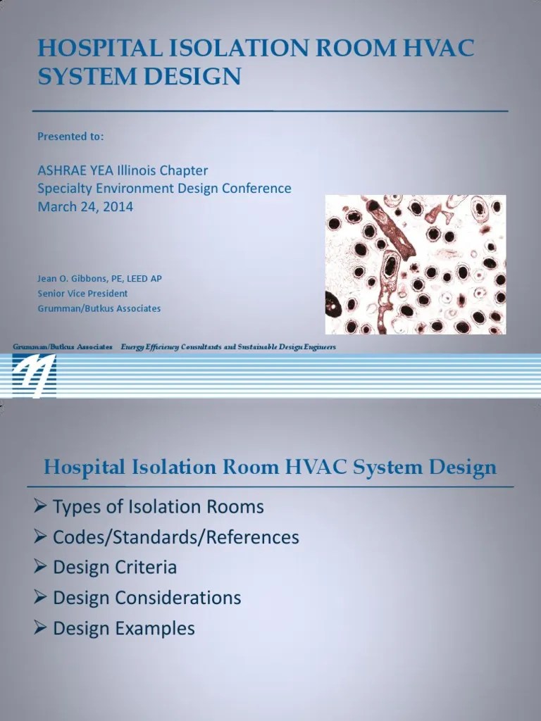 ASHRAE Seminar Isolation Room HVAC Design Hvac Ventilation