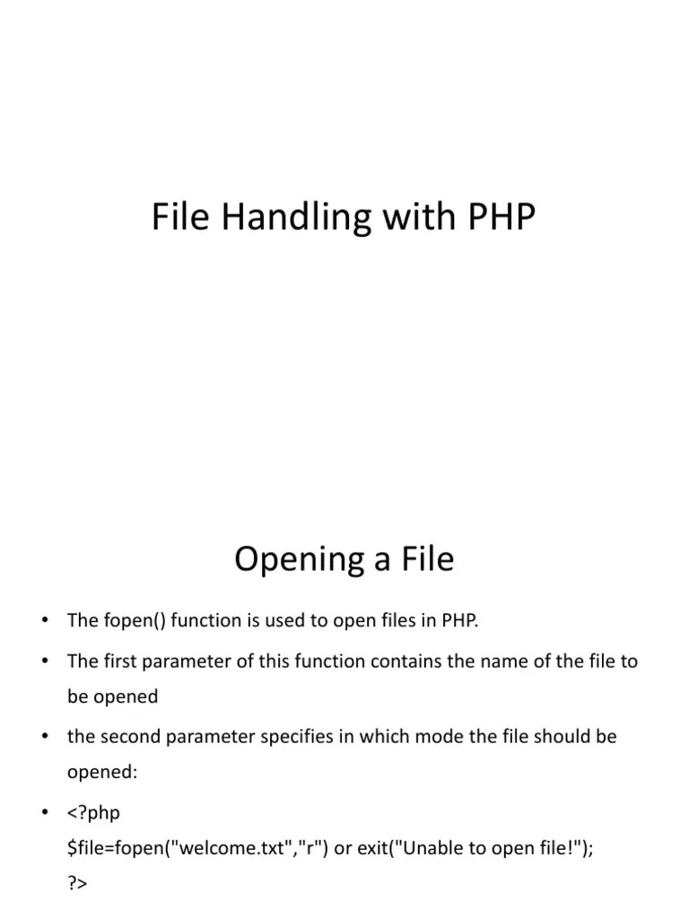 File Handling in php Php Computer File