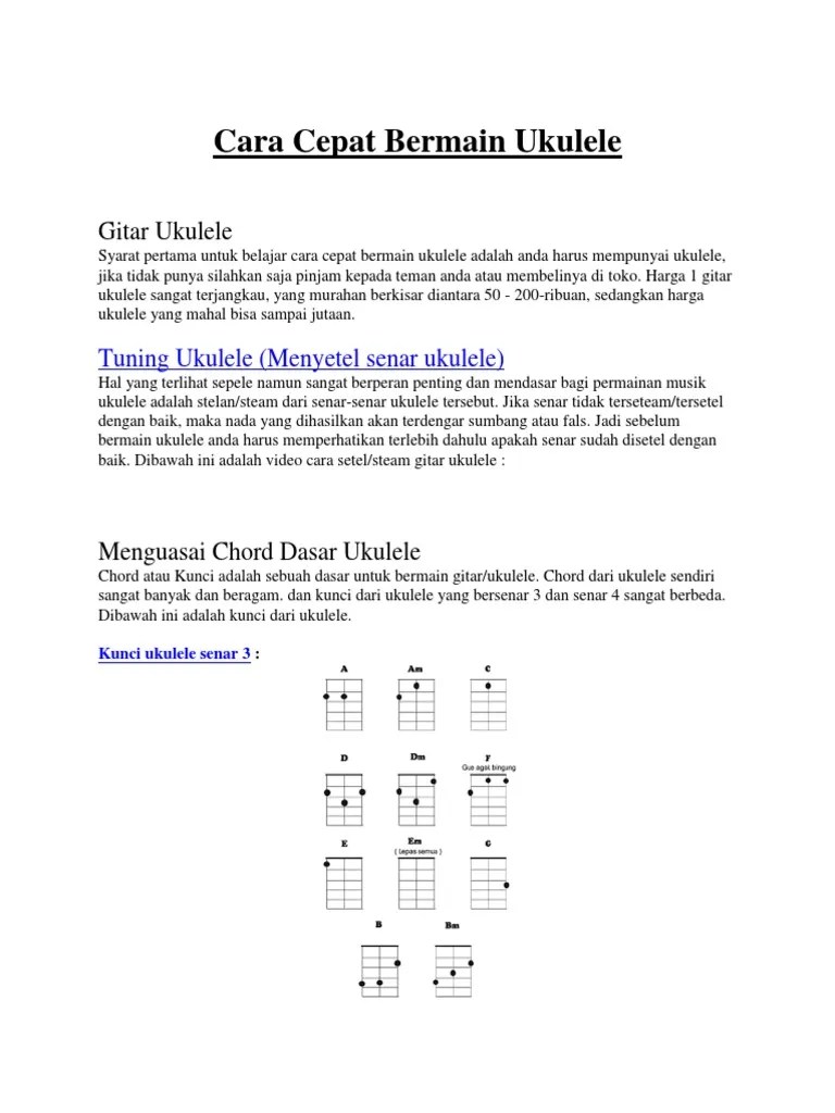 Cara Cepat Bermain Ukulele | PDF