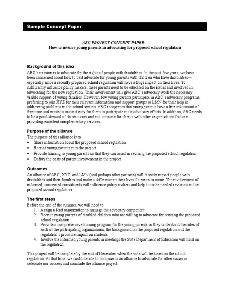 Final filipino concept paper 1. Sample Concept Paper | American Broadcasting Company ...