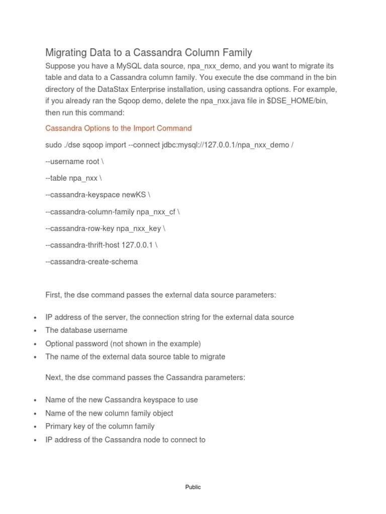 Migrating Data To A Cassandra Column Family PDF Map Reduce