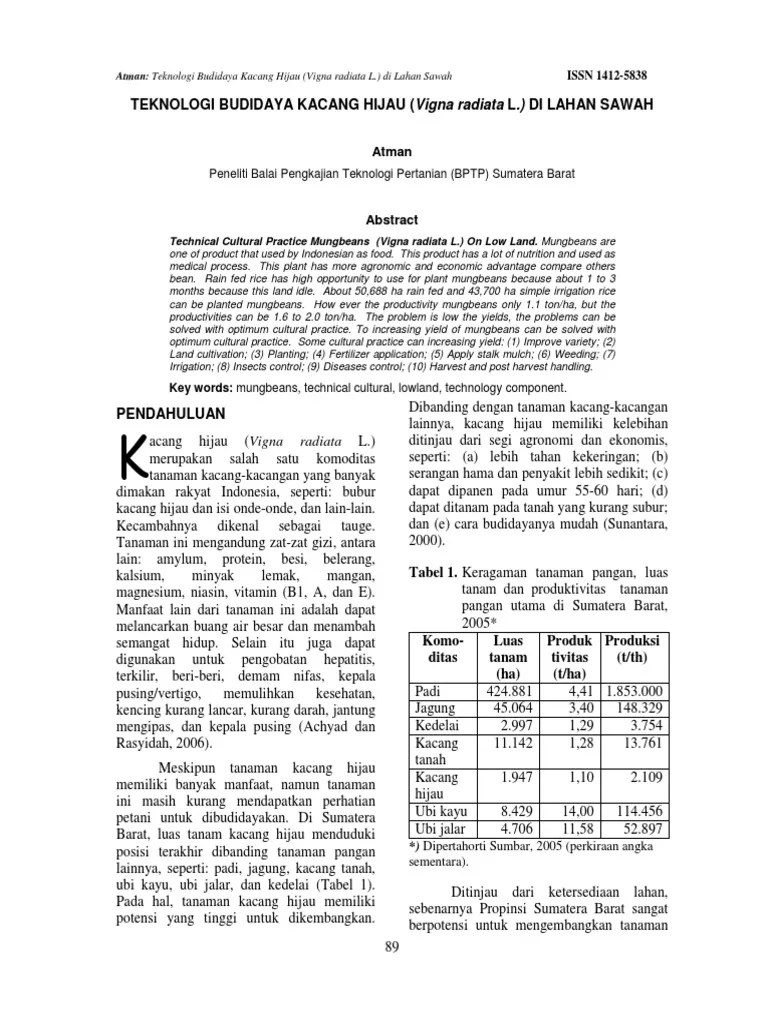 Jurnal Penelitian_budidaya Kacang Hijau