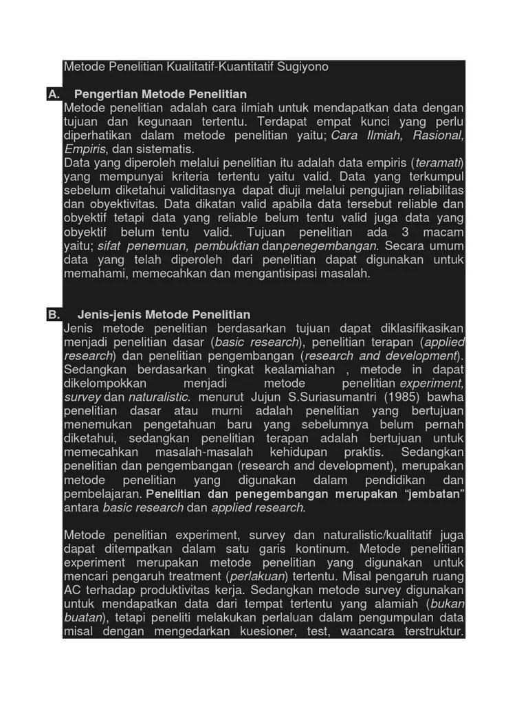 metodologi penelitian sugiyono