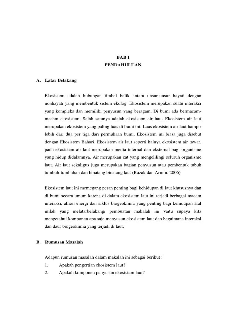 Makalah Ekosistem Laut