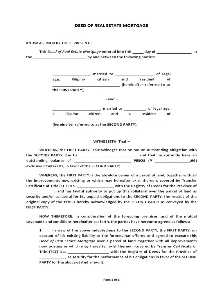 SAMPLE REM Foreclosure Mortgage Law