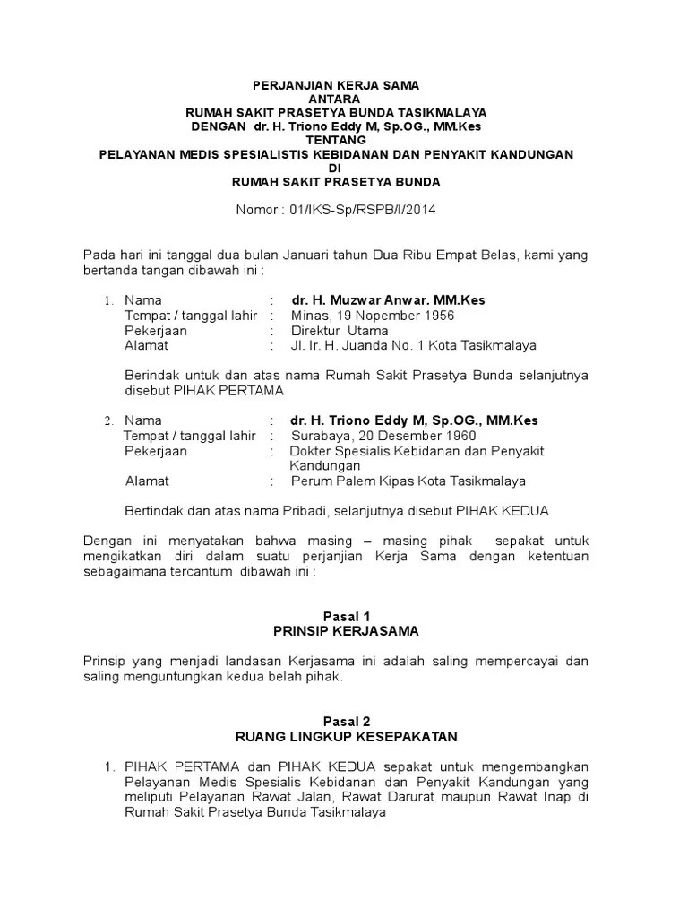 Dokumen Kerjasama Dokter Spesialis Obgyn PDF