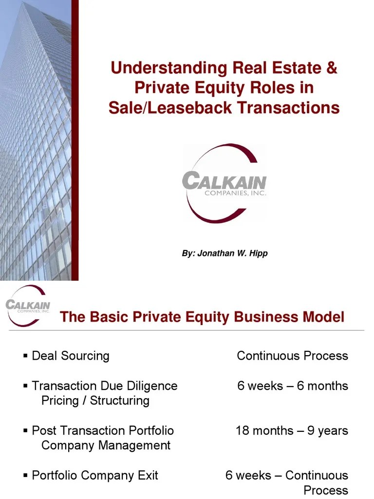 Sale/leaseback Transactions PDF Private Equity Stocks