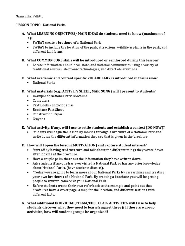 eld 376 social studies lesson plan Educational Psychology Teaching