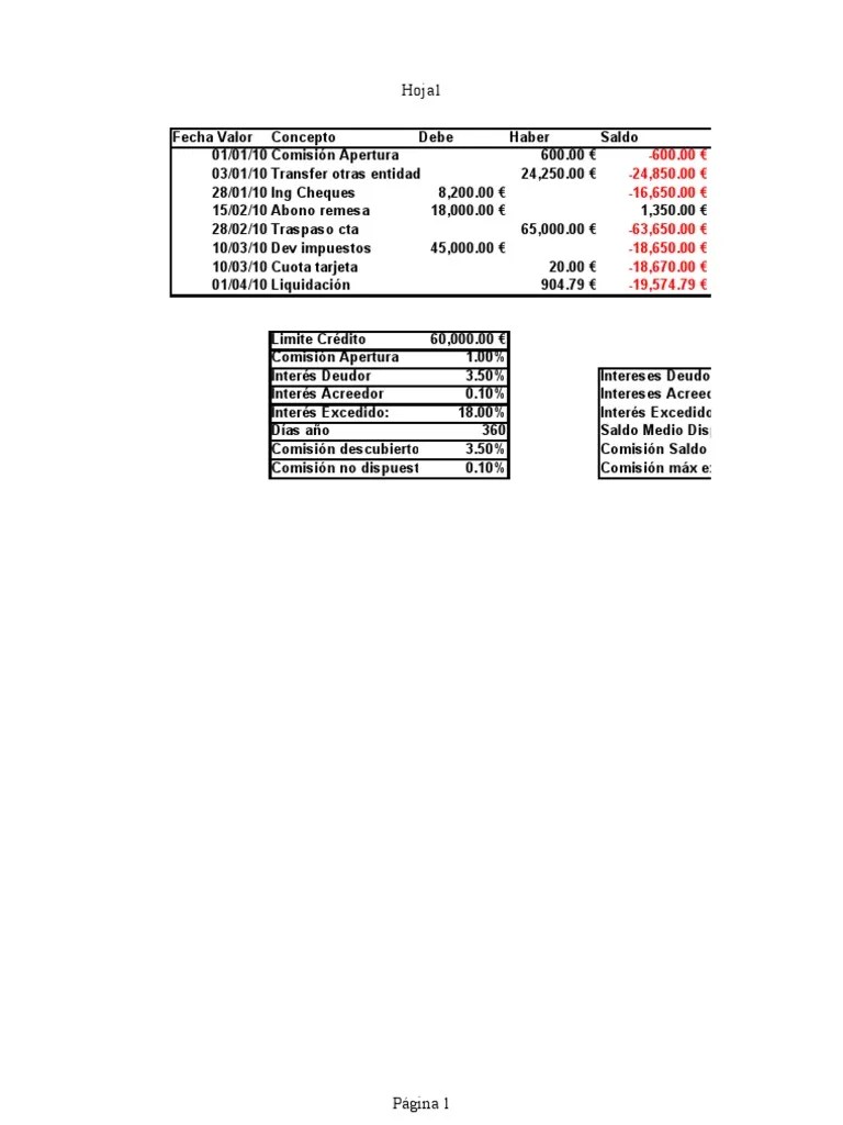 calculo intereses poliza crédito