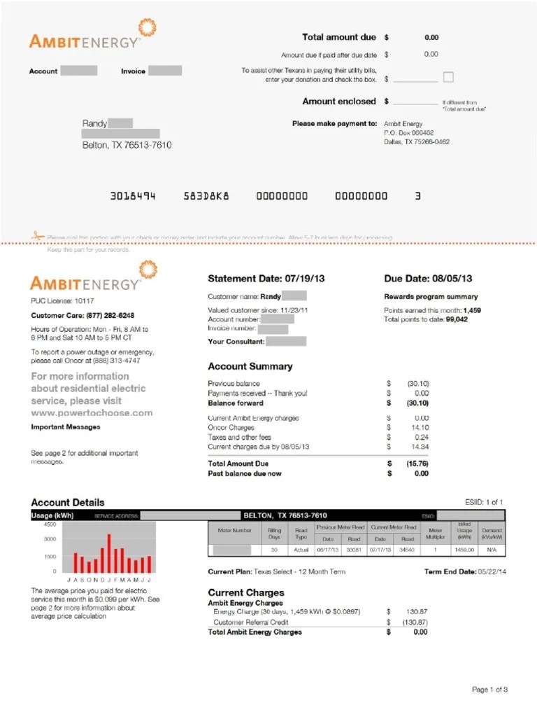 Texas Utility Bill
