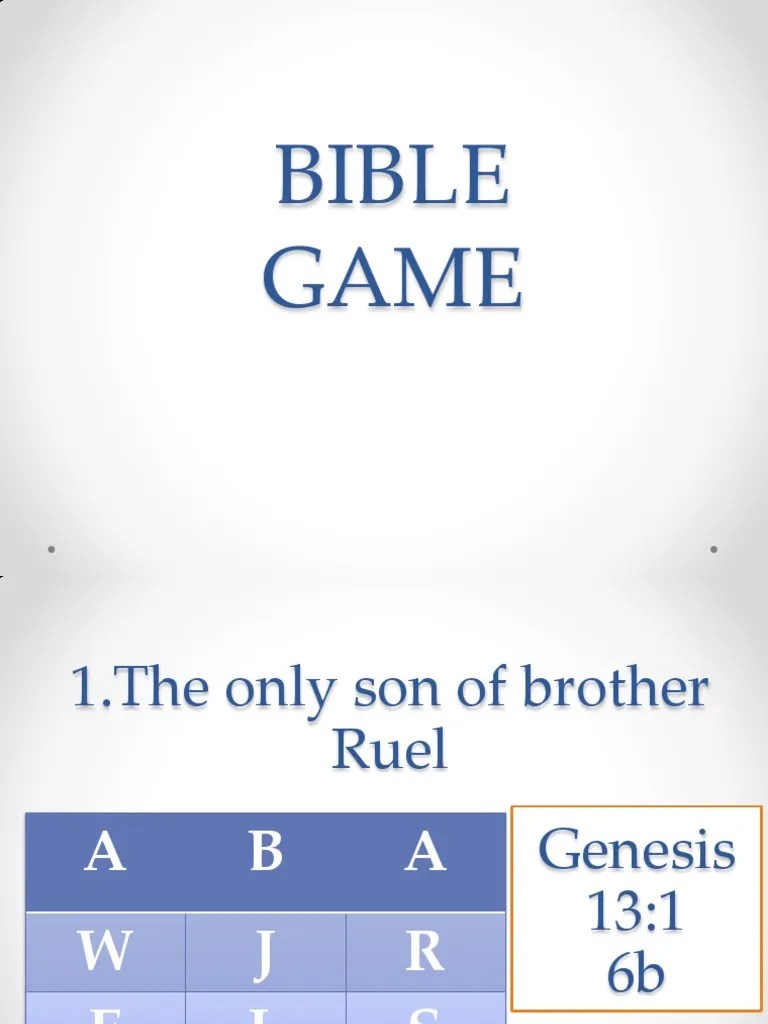 Bible Game (Adventist Youth) Esther Acts Of The Apostles