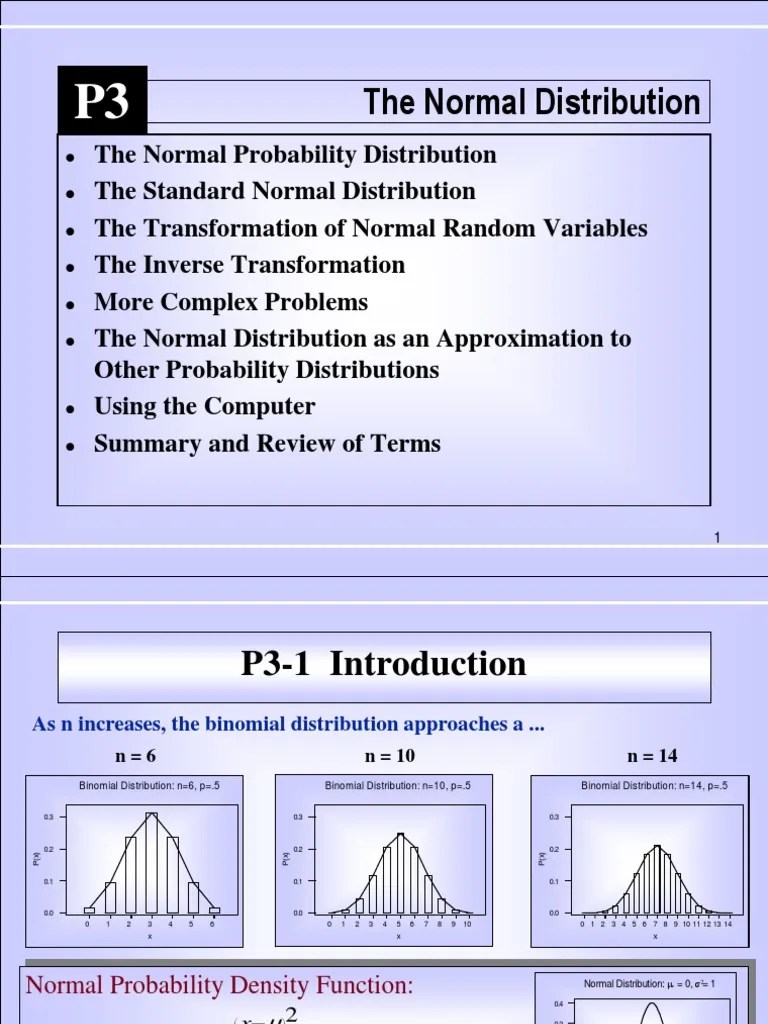 Normal Distribution Notes PDF Normal Distribution Probability