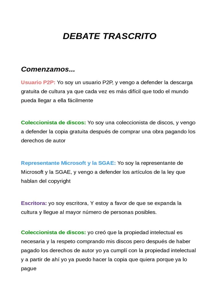 Debate Escrito PDF