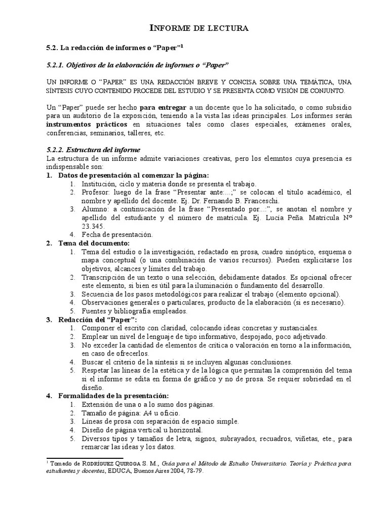 Como realizar un Informe de Lectura Lectura (proceso) Diseño