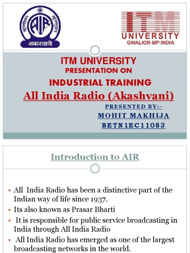 All India Radio Training Gwalior PDF Amplifier Transmitter