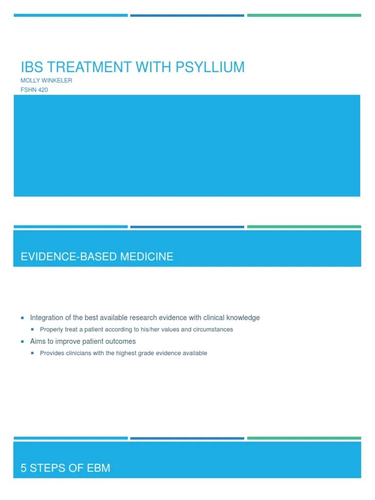 Ibs Treatment With Psyllium Final PDF Irritable Bowel Syndrome