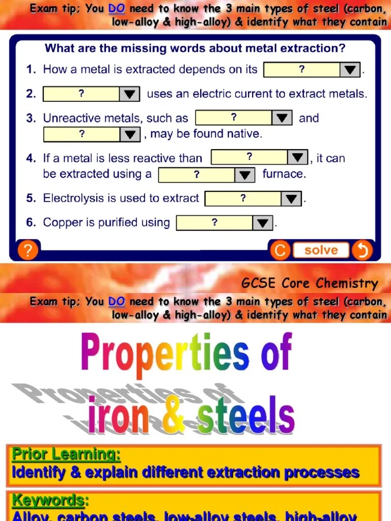 Properties of Iron and Steels Steel Metals